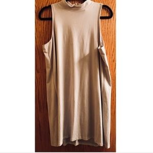 Sans Souci Cream Suede High Neck Dress